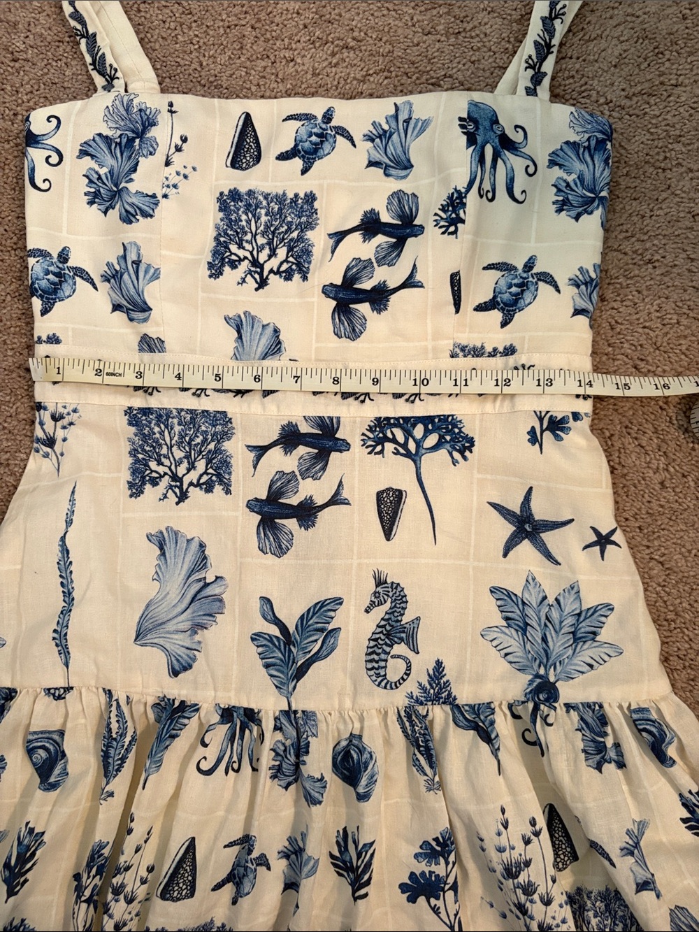 Blue Under the Sea Shell-Print Tiered Maxi Dress - Picture 5 of 11